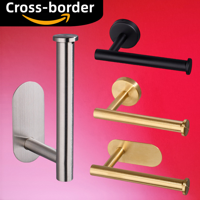 304 Stainless Steel Paper Towel Holder Bathroom Wall-Mounted Toilet Paper Holder Punch-Free Toilet Paper Holder Nail-Free Tissue Holder