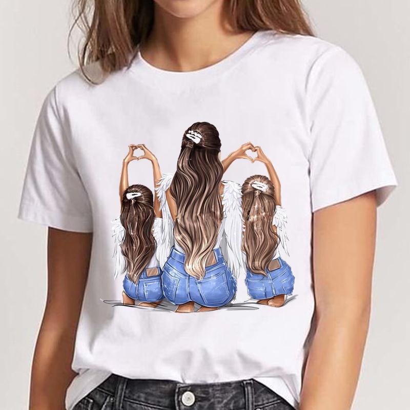 Women's T-shirt fashion daughter sweet 90's T-shirt female mother shopping cart Mother's Day Harajuku street setting