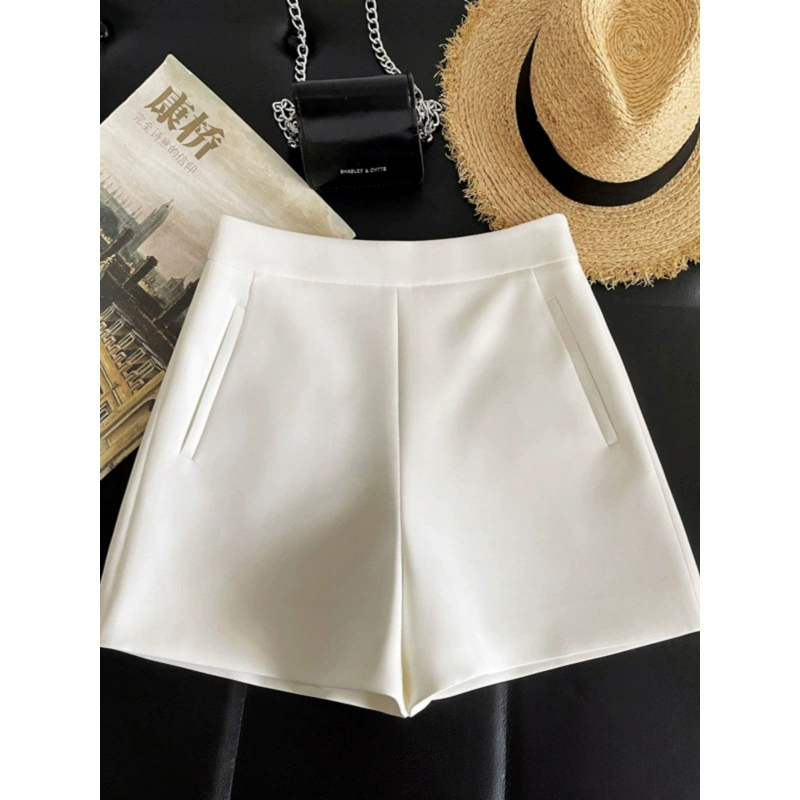 Костюмные шорты, брюки-ботинки, женские осенние новые стильные модные узкие брюки А-силуэта с высокой талией 2024 года, универсальная верхняя одежда, широкие брюки