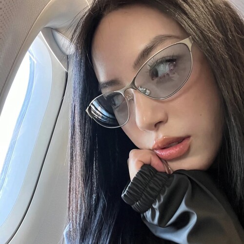 y2k trendy girl street style metal cat-eye sunglasses with retro American sun glasses for women, UV protection