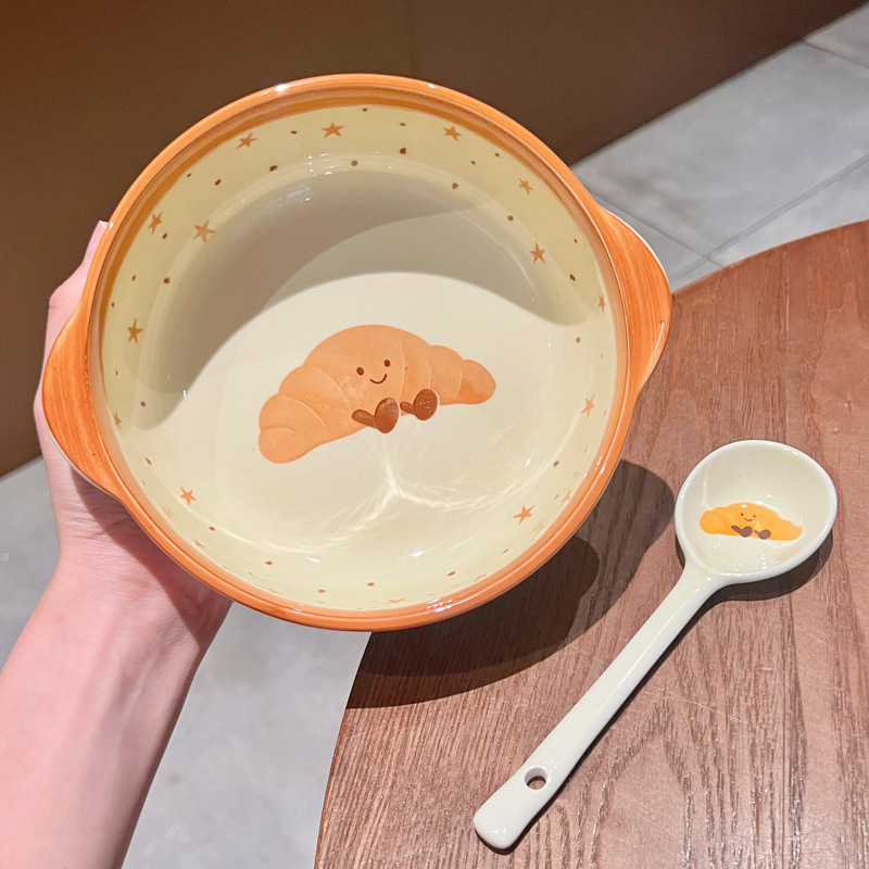 6-Inch Double Noodle Bowl-Brown Croissants