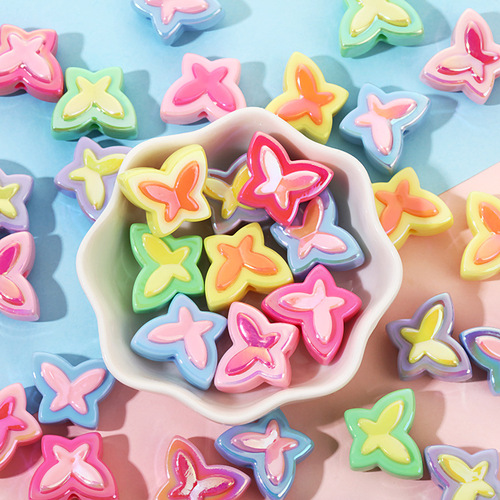 Colorful Electroplated Acrylic Heart Candy Bead DIY Accessory Cute Rabbit Butterfly Scatter Bead Accessories