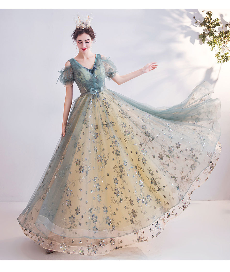 Luxury Womens Gold Embroidery Sequin Flowers Tulle Evening Dresses Prom Gown New | eBay Luxury Womens Gold Embroidery Sequin Flowers Tulle Evening Dresses Prom Gown New | eBay