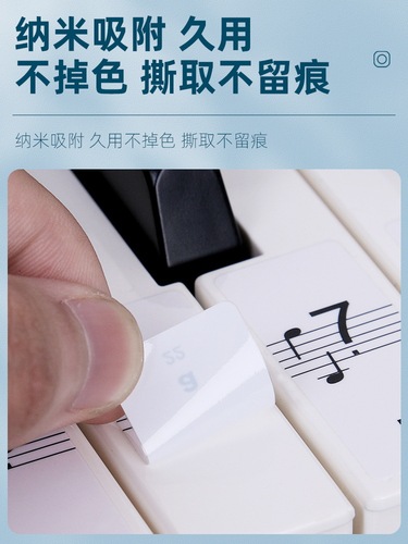 Children and adults piano electronic keyboard stickers 88/61/54 key glue-free transparent electrostatic stickers simple notation