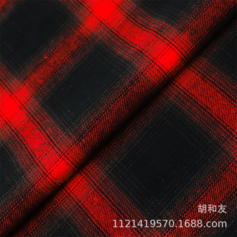 Casual Yarn-Dyed Shirt Fabric European and American Style Men's and Women's Children's Clothing Brushed Plaid Business Shirt Fabric in Stock