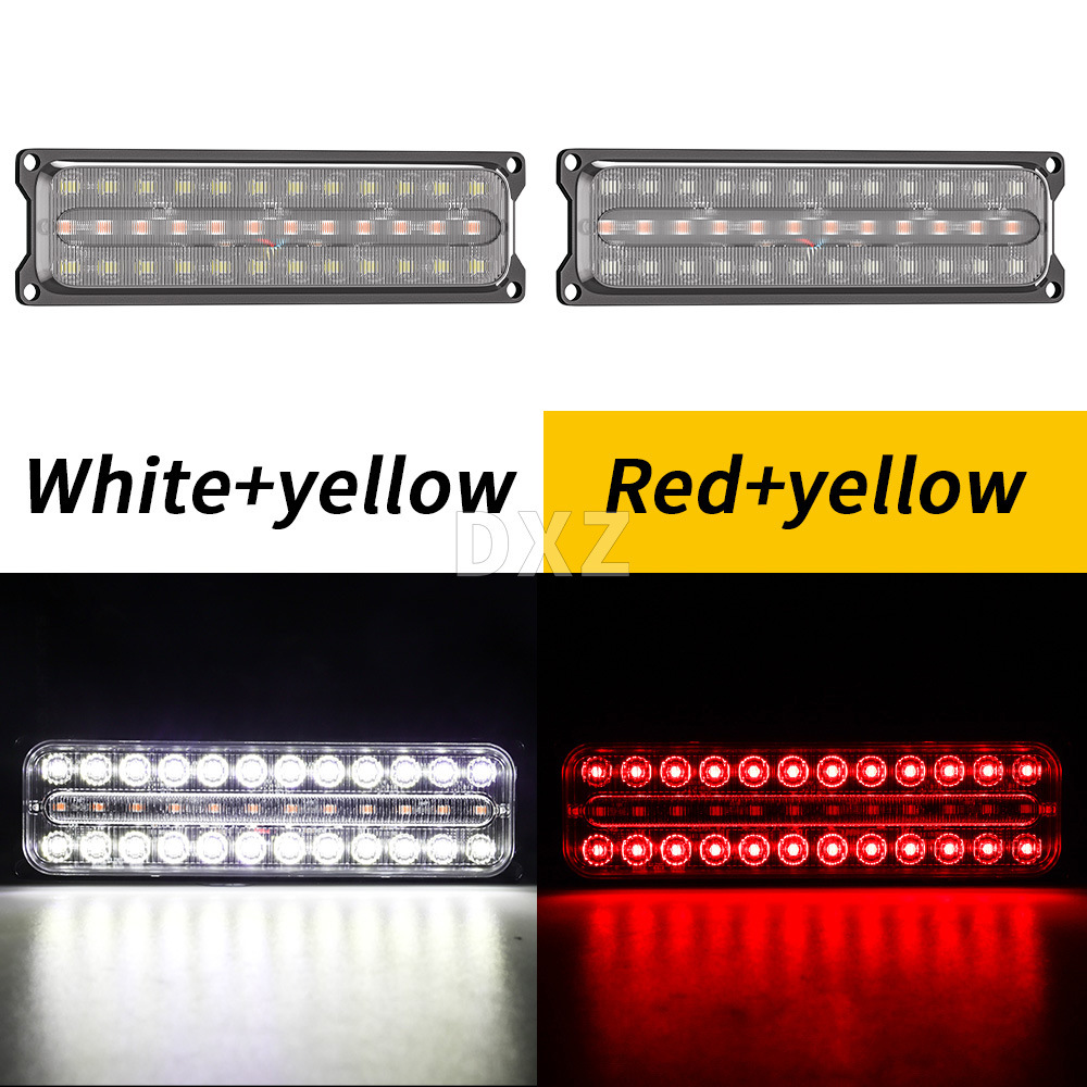 Night Flame 12-24V 36LED Explosion Flash Warning Light Car Truck Truck Truck Edge Light Always On+Explosion Flash