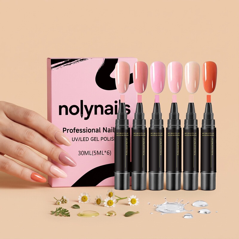 Nail gel pen (colorful) - Smooth application, even color distribution, bright colors, multi-color DIY convenient nail painting pen