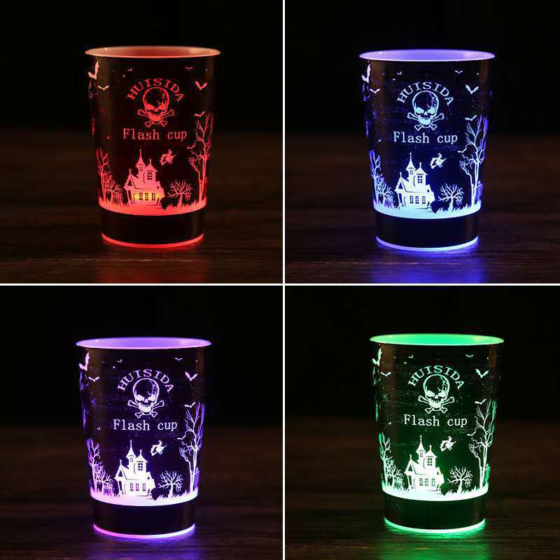 发光杯 七彩酒吧杯 万圣节按键发光杯 创意led七彩发光杯可印LOGO-阿里巴巴