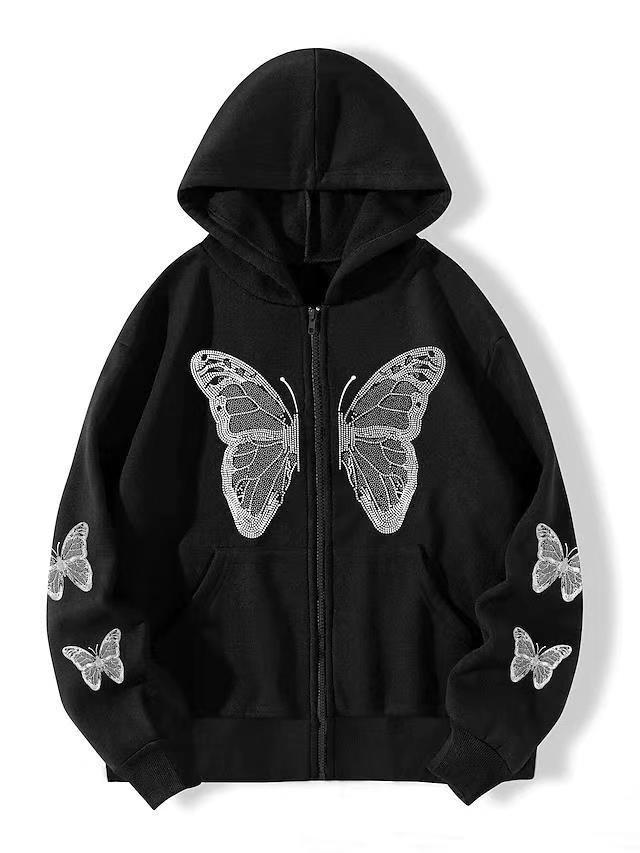 Europäisch-amerikanischer Hoodie im dunklen Stil für Damen und Herren, Gothic- und Harajuku-Stil, süßes Paar-Sweatshirt in großen Größen mit Reißverschluss_voghion.com