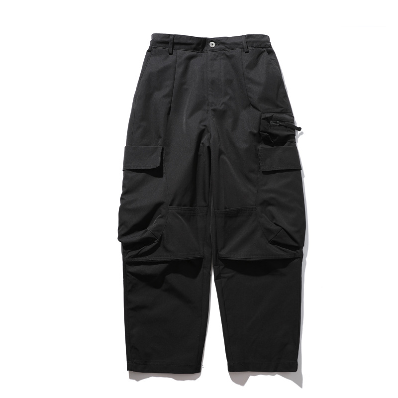 Pantaloni cargo uomo a gamba dritta con tasche laterali_voghion.com