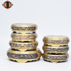 Hongda wholesale brass relief landscape copper base gourd incense burner base copper ornaments