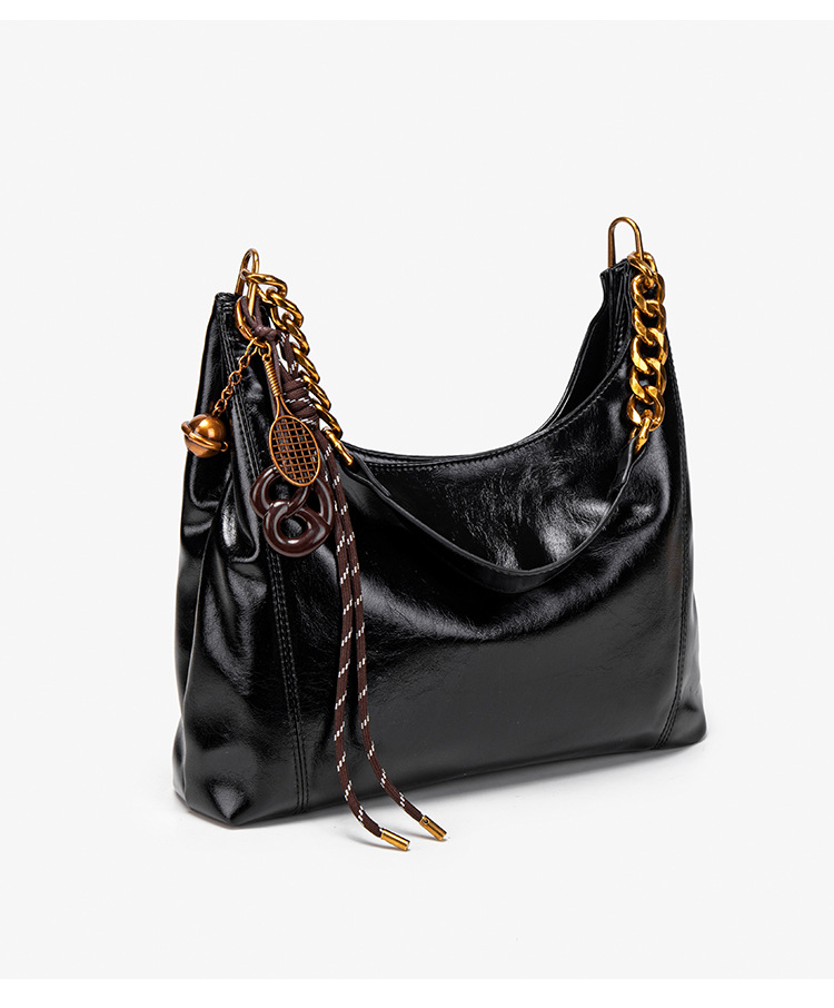 High End Women's Tote Bag Large Leather Shoulder Bag With Chain_voghion.com