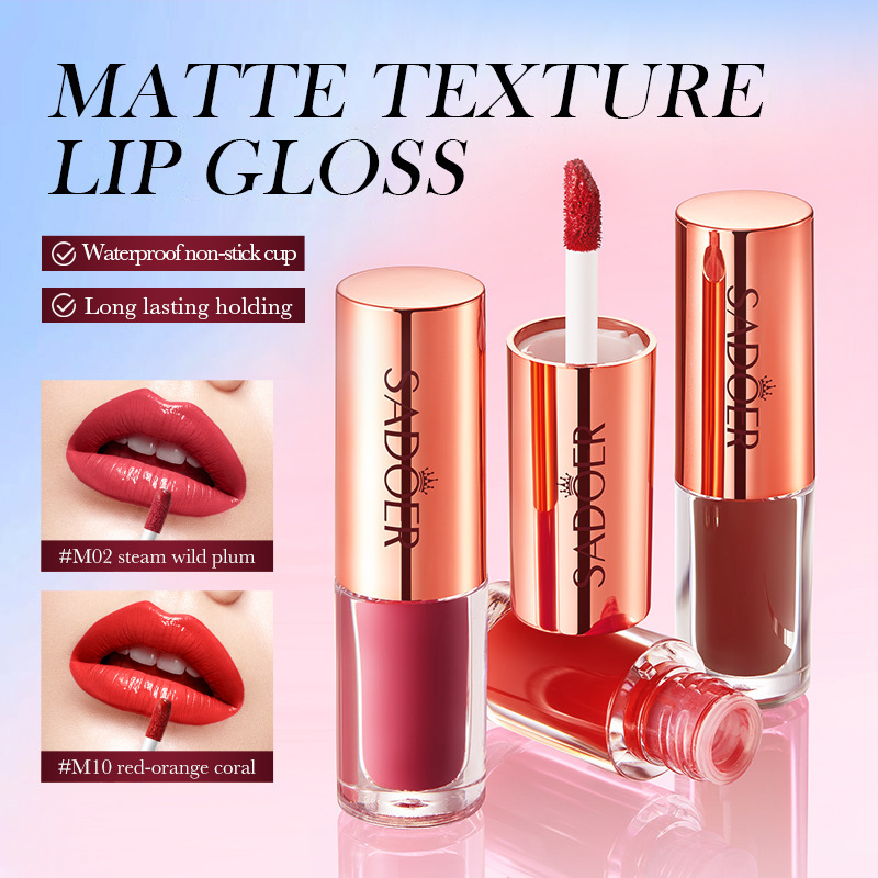 All English SADOER matte lip glaze gloss texture is not easy to decolorization elegant lipstick cross-border foreign trade wholesale