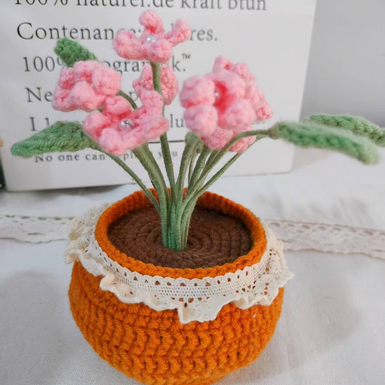 Productos acabados de lana tejida a mano flor de punto de hippopotamus imitación flor inmortal flor creativa ganchillo decoración ornamentos florales