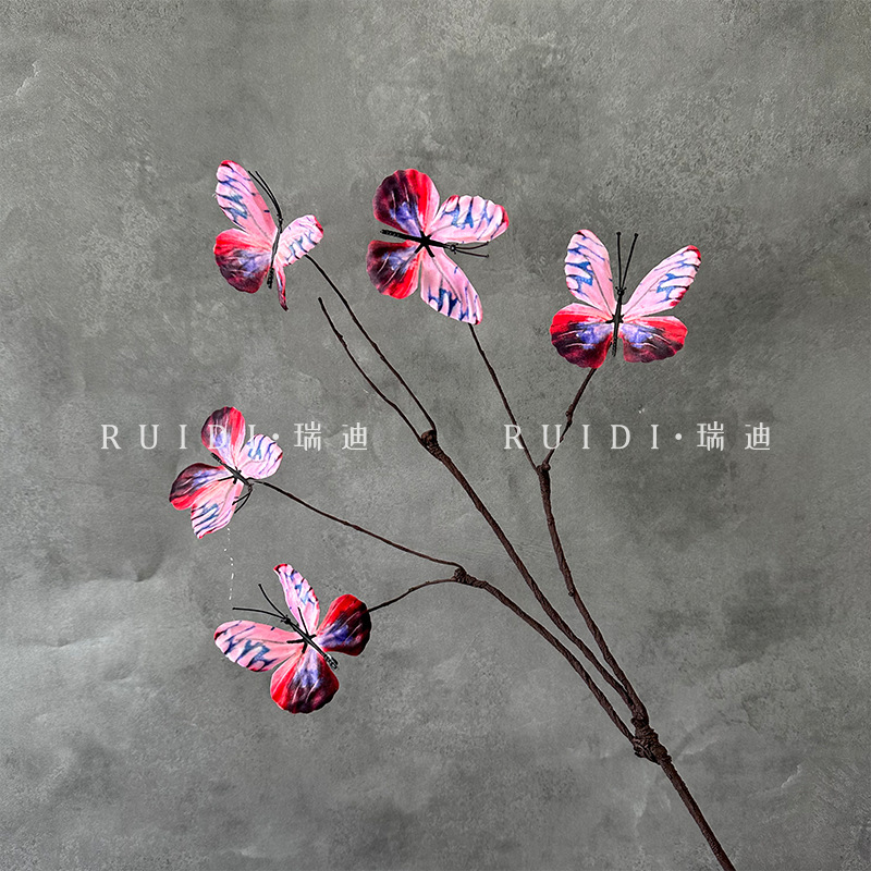 둥근 나비 - 거품이 나는 가지 연한 주황색 - YX