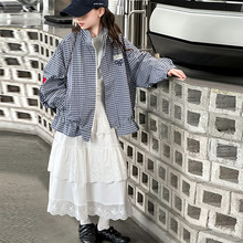 女童格子外套2025秋装新品中大儿童上衣时髦炸街小女孩衣服潮童装