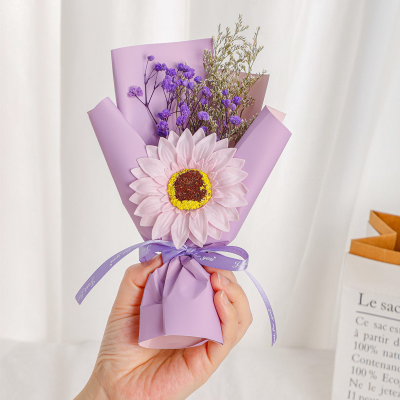 Sanba mini jabón flor pequeño ramo diosa Festival maestro girasol estrellado flor seca caja de regalo a juego al por mayor