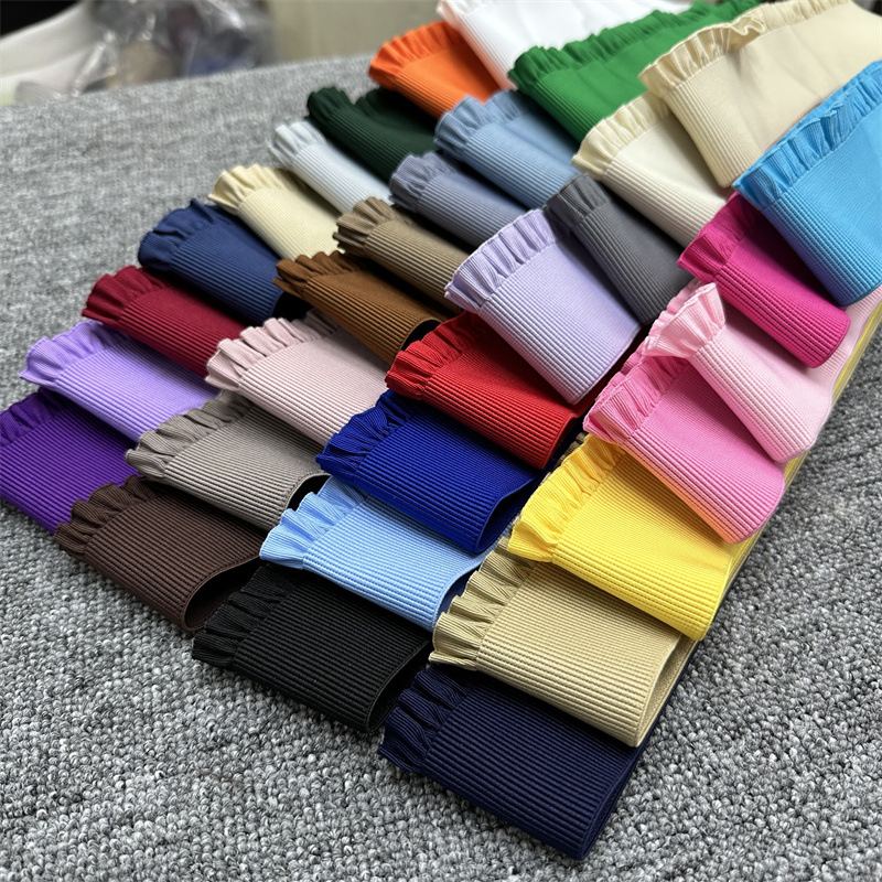 6cm木耳边荷叶纹褶皱松紧带 束腰弹力橡筋织带