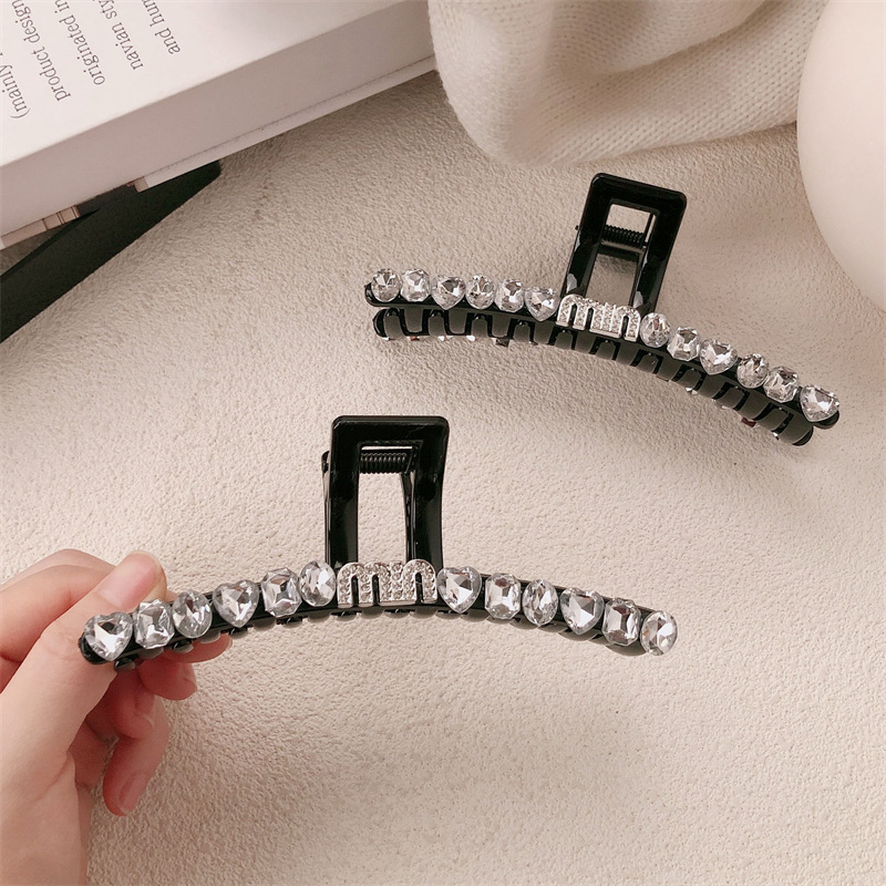 Clip de agarre de cristal de alta calidad, una palabra para agarrar la cabeza posterior, clip de tiburón, clip de cabello temperamental, clip de cabello, tocado de cabello