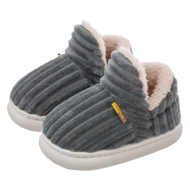 Zapatillas de algodón para niños de invierno tacón cálido felpa niños y niñas casa padre-hijo fondo grueso bebé Bebé Zapatos de algodón