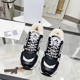 顶版D家老爹鞋女网面系带百搭休闲时尚CD拼色运动鞋