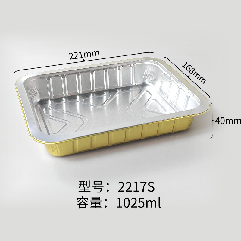 Caja de papel de aluminio de oro aislamiento caja de embalaje de alimentos cubiertos para llevar caja de embalaje de comida barbacoa
