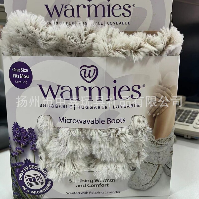 European and American warmies Microwave Heating Slippers Flaxseed Lavender Foot Warm Shoes Recyclable PRET