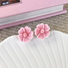 Fuchsia soft small design cute earrings, flowered, trend of season