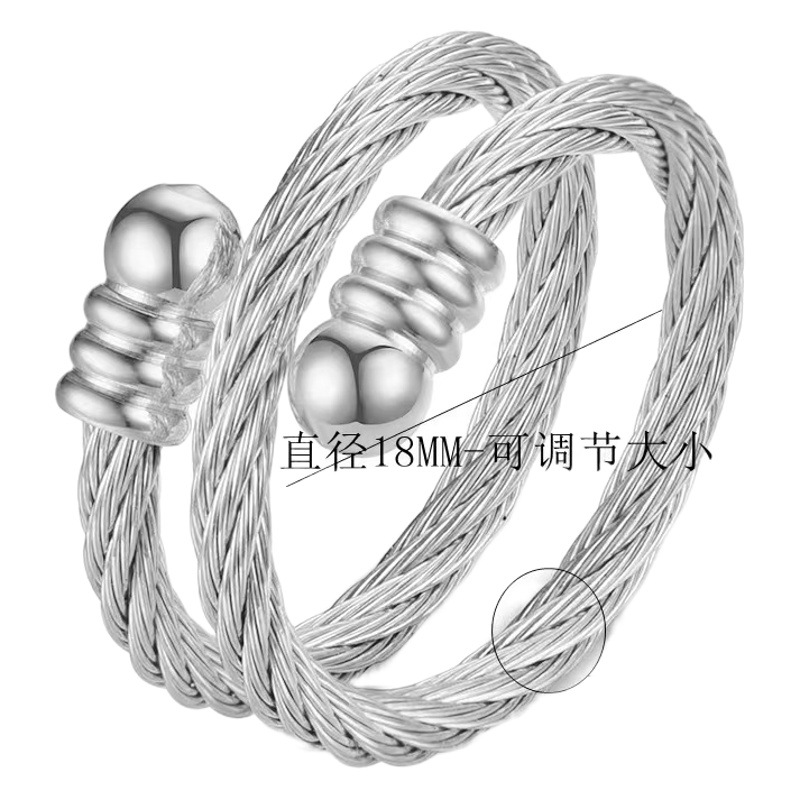 Yunjin transfronterizo Amazon nuevo anillo de acero de titanio ajustable personalidad europea y americana estilo coreano nicho anillo de pareja