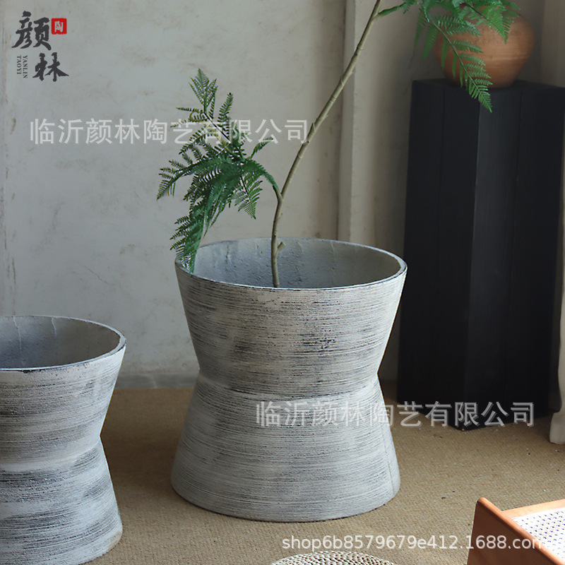 Reloj de arena creativo horta de cemento sala de estar interior horta de plantación verde centro comercial hotel gran horta de plantación verde