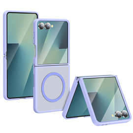跨境新款适用三星Zfilp7手机壳肤感磁吸折叠壳Zflip6手机保护套
