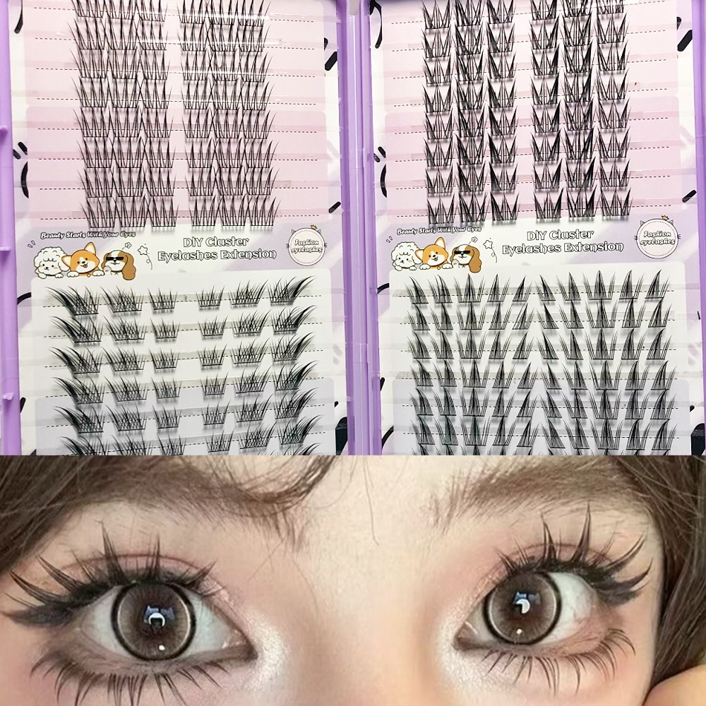 Serie de pestañas postizas transfronterizas Libro de pestañas de comercio exterior Pestañas postizas en inglés completas Pestañas postizas de gran capacidad, pelo segmentado de un solo racimo