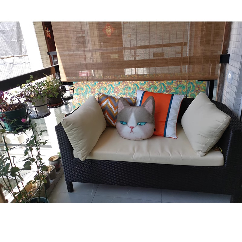 Creativa silla de caña al aire libre sofá doble muebles de caña balcón anti-tejer mesa de jardín mesa y silla combinada mesa de té patio