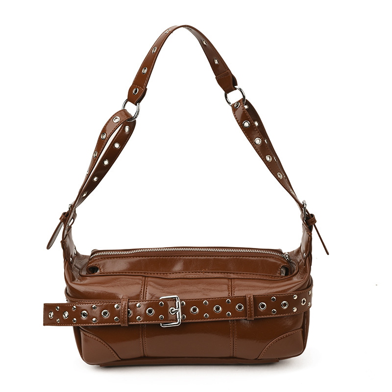 Bolsas de viaje transfronterizas nicho de mujer punk estilo de hombro bolsas de brazo 2025 nuevas bolsas de palos casuales