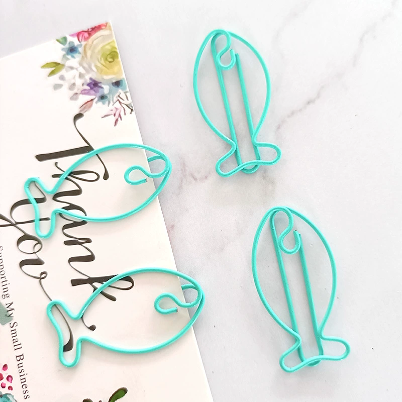 Новый Синий Рыба скрепки Творческий скрепки животных скрепки формы скрепки контактный металл