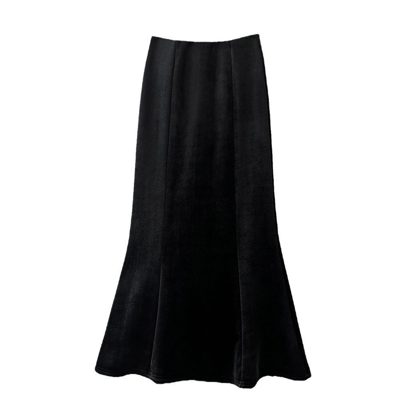 K Thick Black Fishtail Skirt, Half Body Skirt For Women, High Waist, Slim, Medium To Long, A-line Skirt With Wrapped Buttocks_ecoleips.com