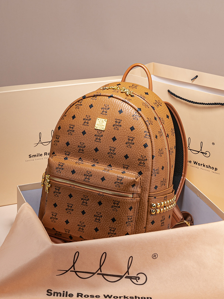 Cross-Border Real Picture With Label Genuine Leather C Backpack For Women M College Student Large Capacity Travel Bag_voghion.com
