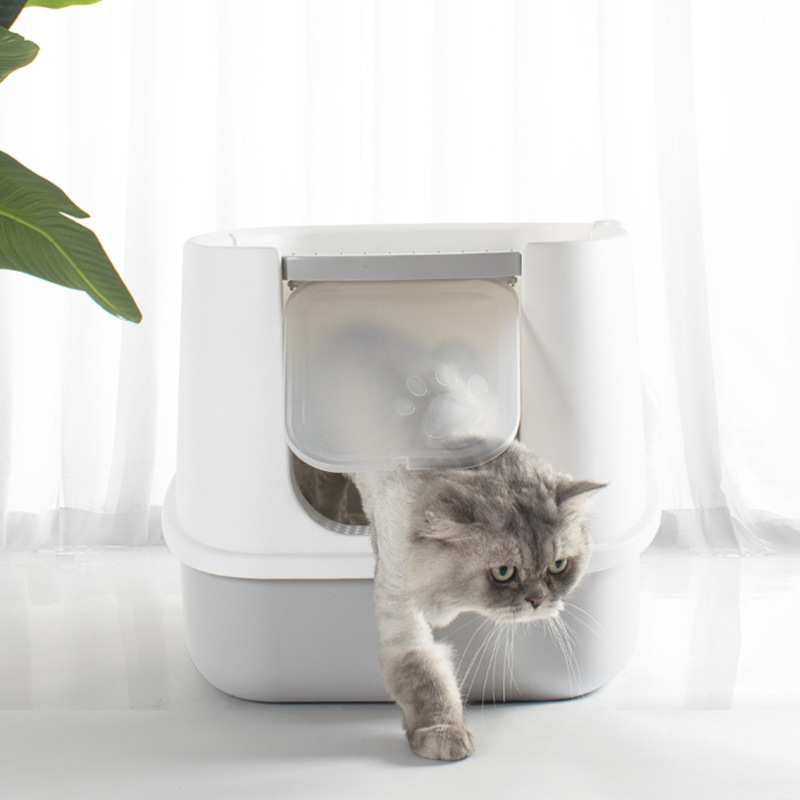 Leyoupai Venta caliente caja de arena para gatos completamente cerrada anti-Splash gato inodoro desodorante mascota suministros de limpieza anti-gato