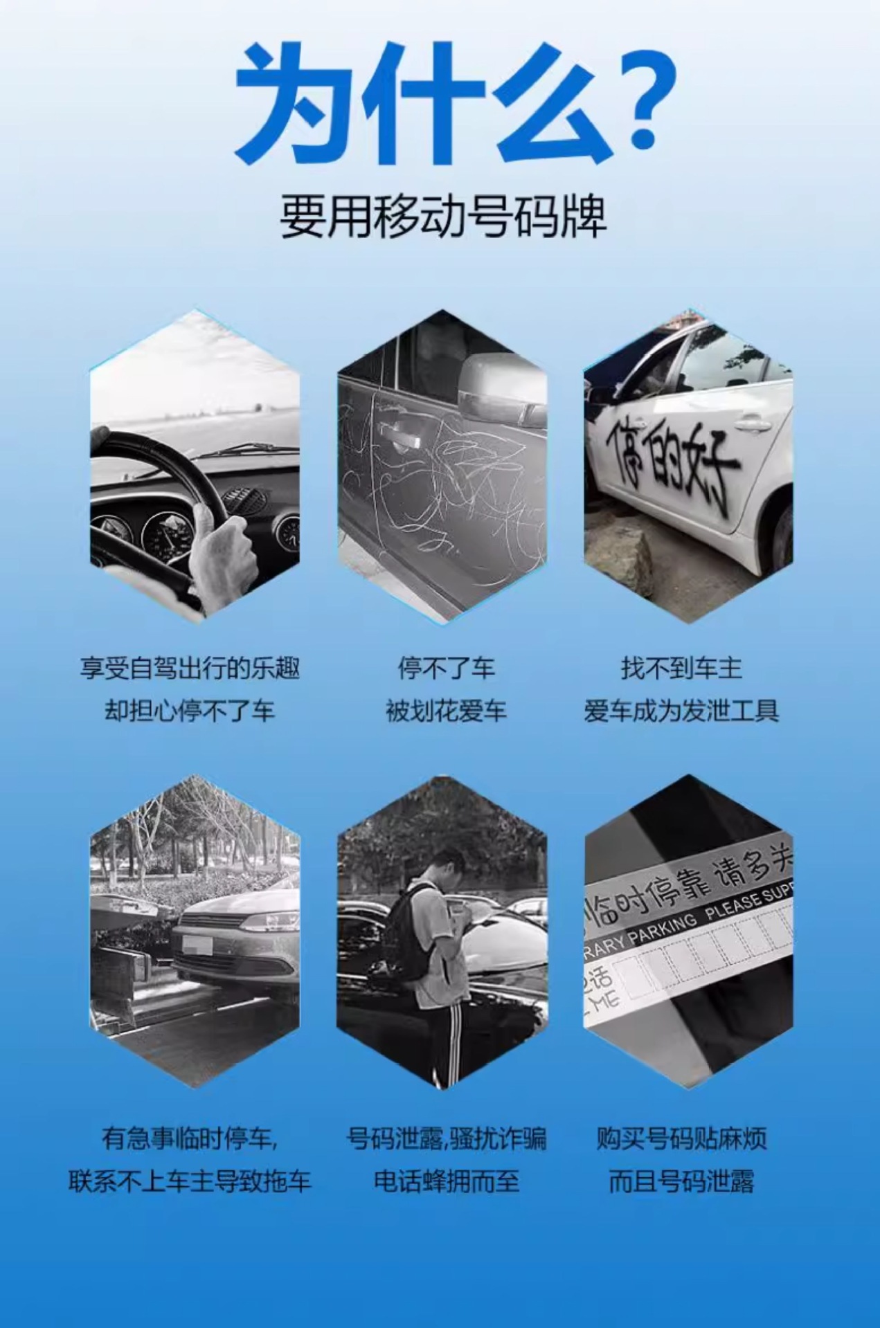 Suitable for retractable hidden car temporary parking sign, number plate, car mobile phone number holder