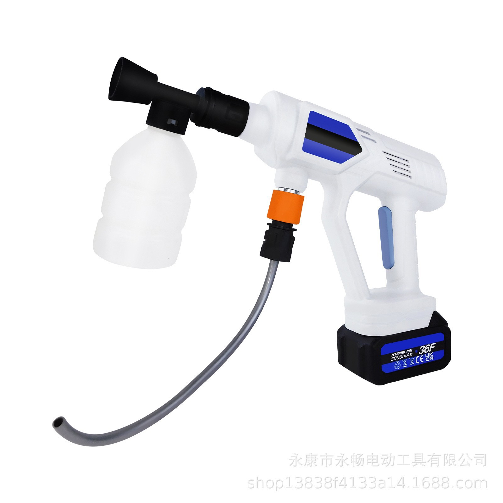 Lithium battery car washer portable wireless high pressure water gun pure copper motor household watering car cleaning low