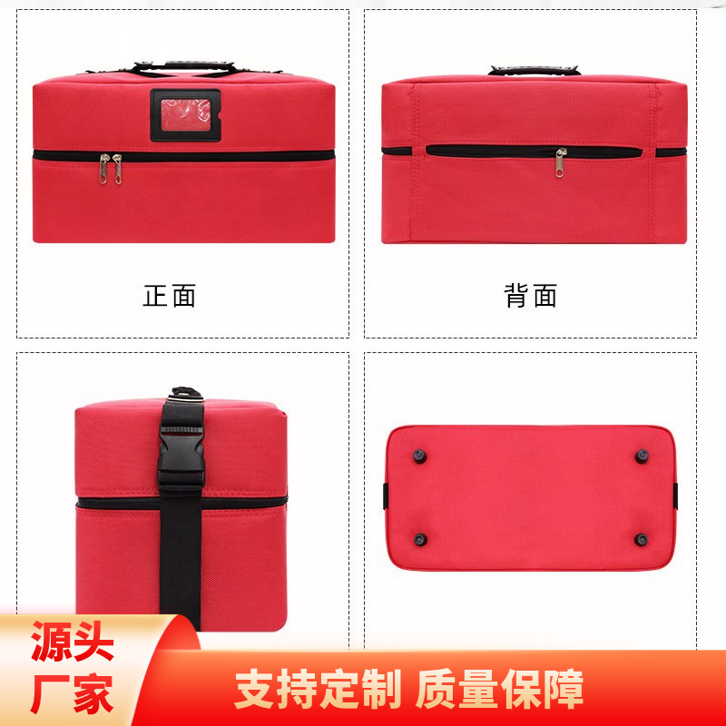 牛津布纹绣长布包大容量多功能彩妆工具箱包便携斜跨专业化妆箱包