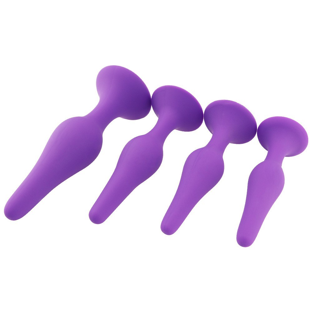 Suction Cup Anal Plug, Silicone Anal Beads Training Strip, Black — detail image 1