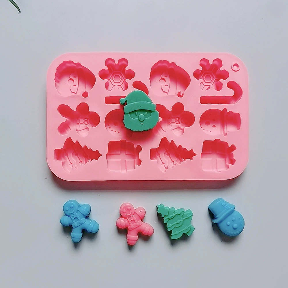 14 Christmas gingerbread man 608 chocolate cake decorative silicone mold candy pudding biscuits cooking kitchen