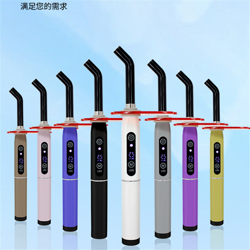 Máquina de fotocurado dental, máquina de curado de resina fotosensible LED oral, lámpara de fotocurado de alta potencia de doble uso enchufable y con luz de color.