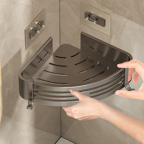 Bathroom rack space aluminum corner rack punch-free tripod kitchen storage bathroom wall toilet shelf