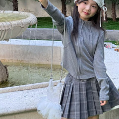 女童外套秋装2025新款女孩薄款超好看儿童时尚长袖灰色休闲上衣潮