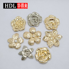 跨境立体花朵比基尼金属配件泳衣丝巾肩带对拉调节扣大衣装饰扣