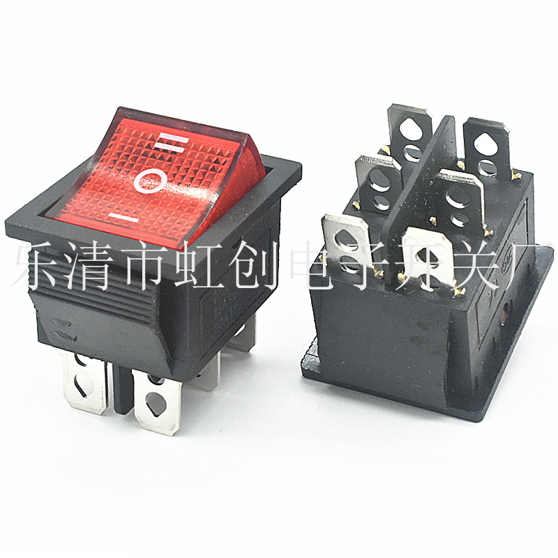 KCD4 6脚翘板开关 3档6脚 大电流 六脚电源开关 16A 三档电源开关