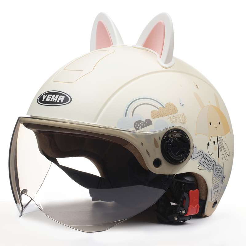 Dumb Rabbit White Powder W는 따뜻하고 탈부착 가능한 귀 보호 기능을 제공합니다.