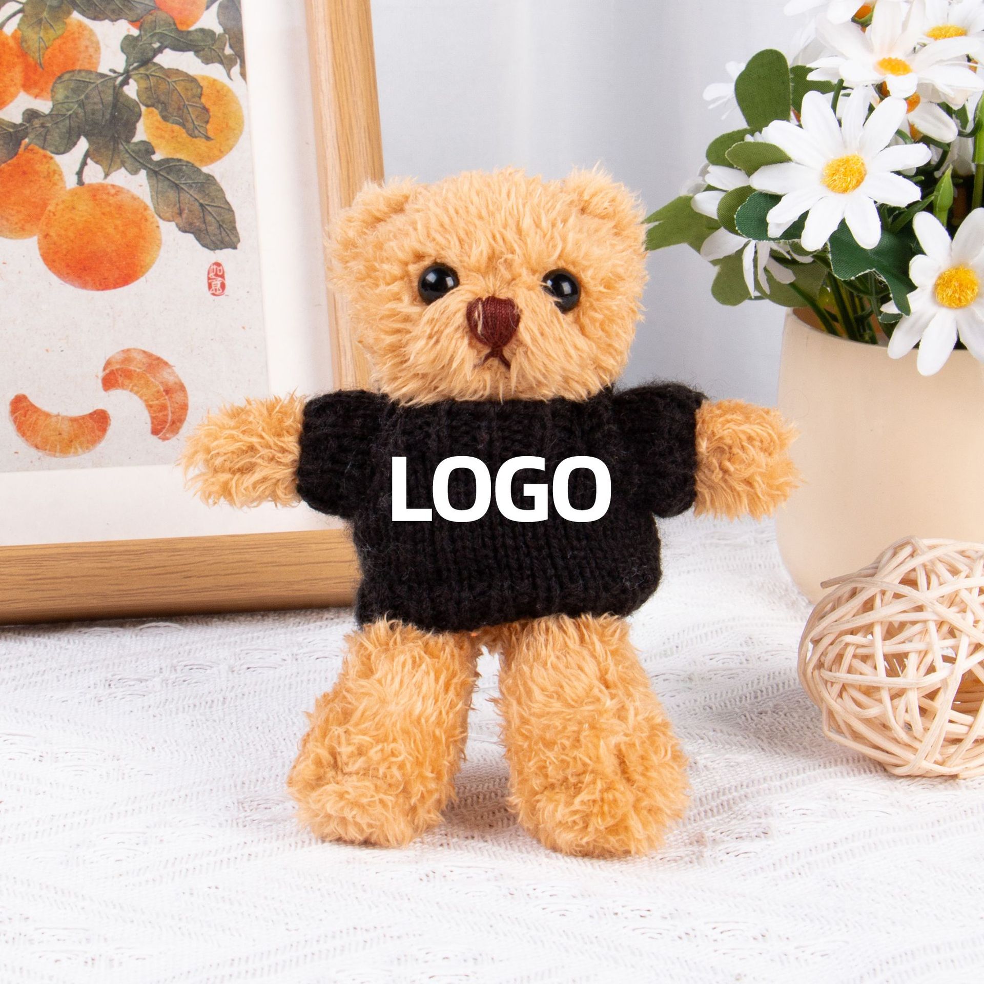 Teddy Bear Keychain Colgante Bolsa accesorios de ropa impresa LOGO vestido Teddy Teddy Doll juguetes de peluche